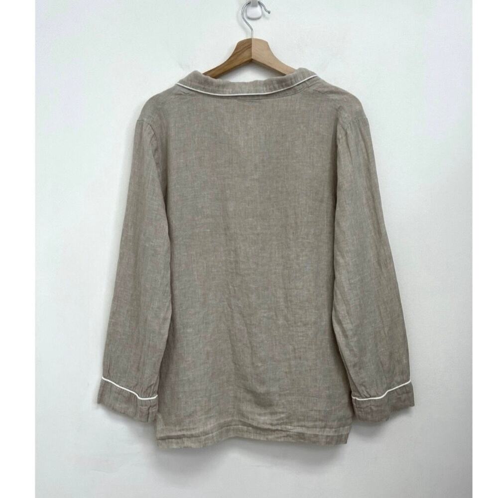 Quince 100% European Linen Long Sleeve Pajama Set Piping Flax Lightweight Small - Picture 4 of 14